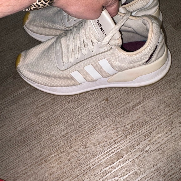 Adidas Women's White and Gold Athletic Shoes - Picture 2 of 4